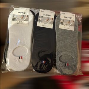 Mens No-Show Socks - White, Black, Gray